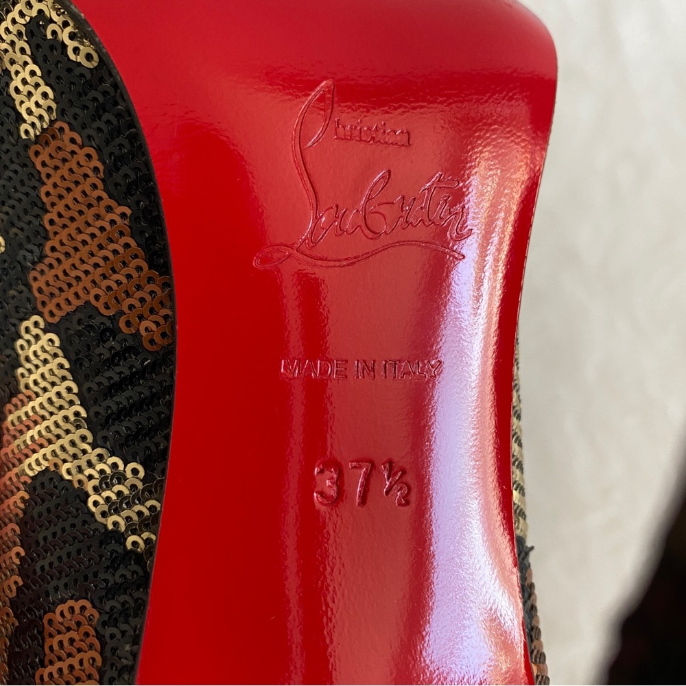 Christian Louboutin Leopard Print Sequins Pumps - image 6